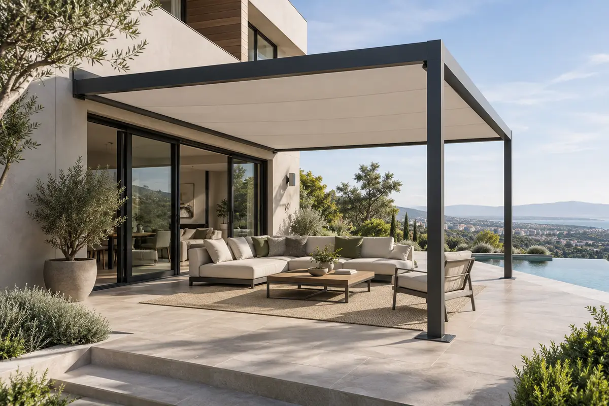 Concept visualization of Flat Pergola — Premium